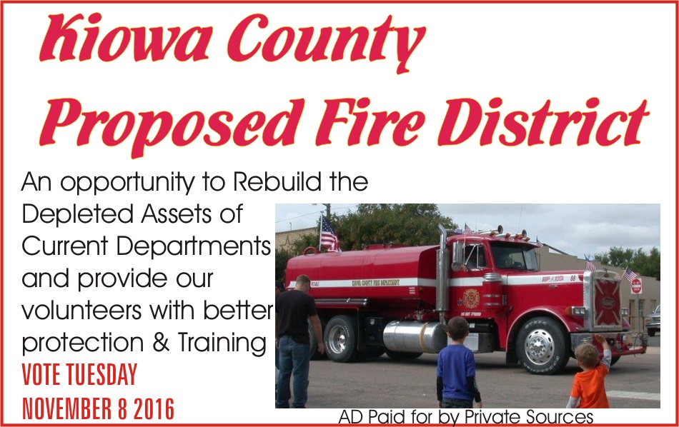 Kiowa County Proposed Fire District