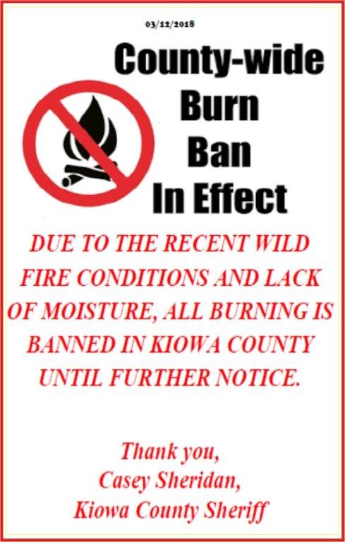 Kiowa County Burn Ban